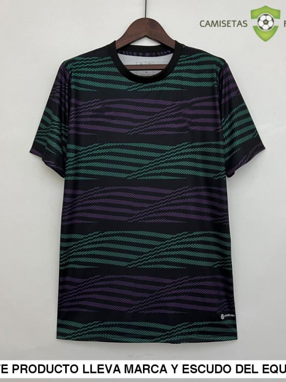 Camiseta Real Madrid 22-23, Pre-Partido Negro Violeta Verde
