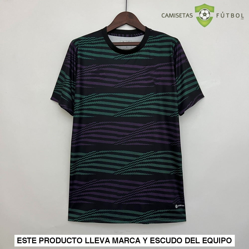 Camiseta Real Madrid 22-23, Pre-Partido Negro Violeta Verde