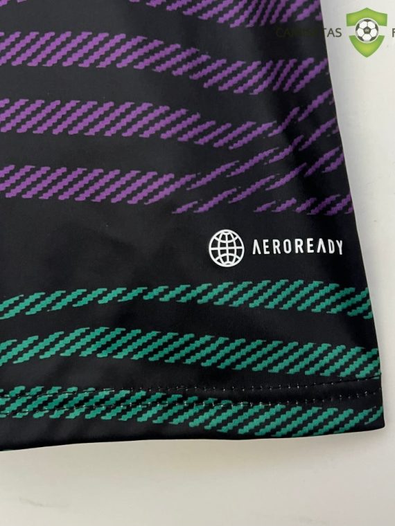 Camiseta Real Madrid 22-23, Pre-Partido Negro Violeta Verde