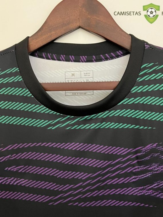 Camiseta Real Madrid 22-23, Pre-Partido Negro Violeta Verde